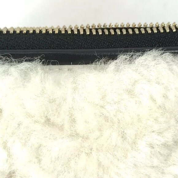 BALENCIAGA 347238 logo Bag Clutch bag Leather / Mouton Black/White - Picture 5 of 16